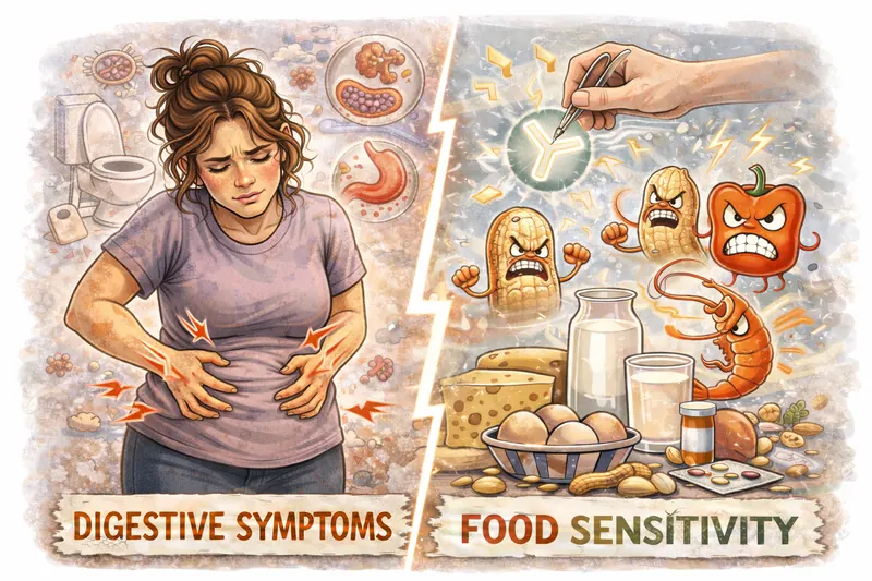 Digestive discomfort and bloating from food sensitivity