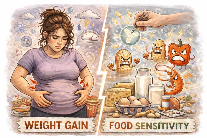 Weight gain and food sensitivity inflammation